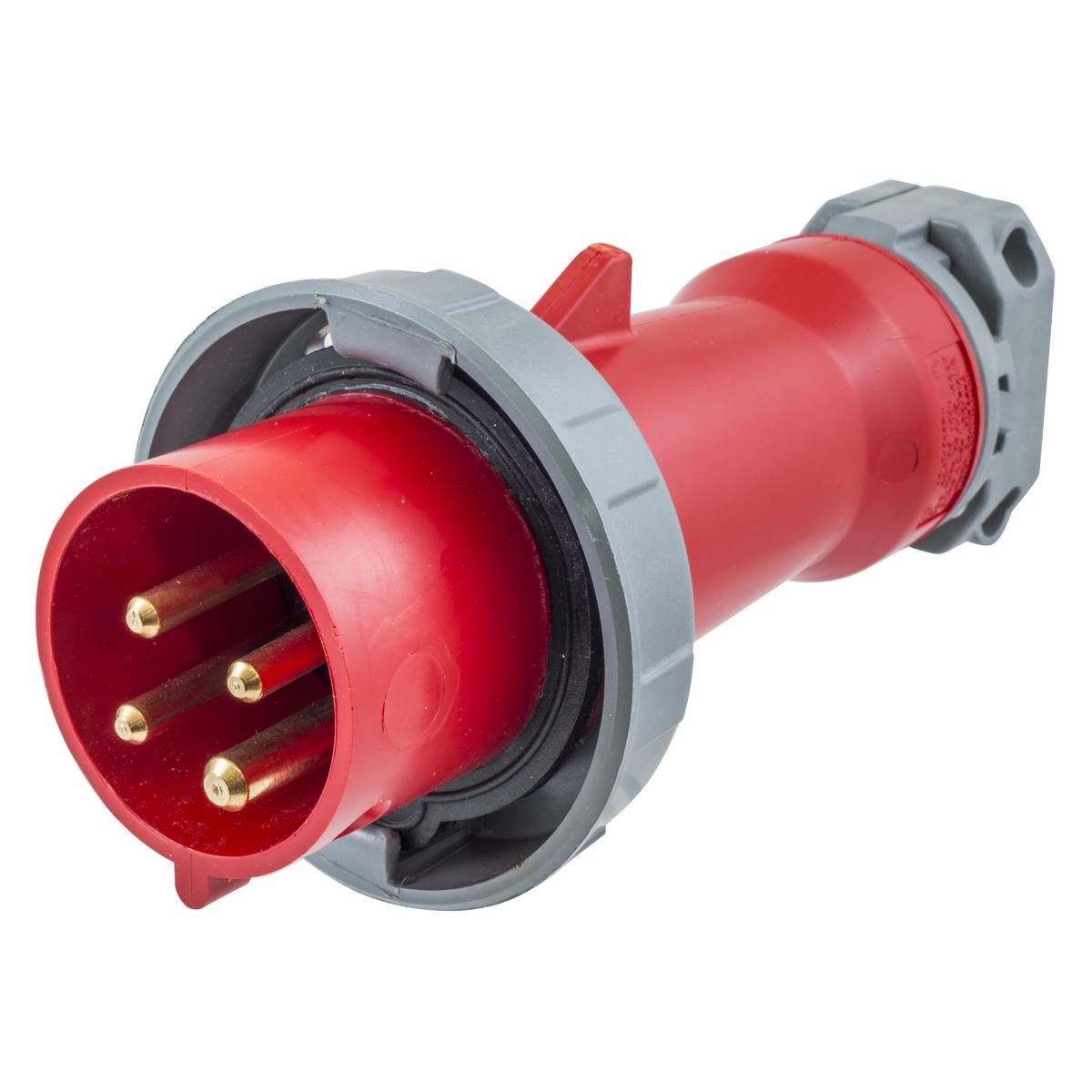 Hubbell HBLS460P6W Heavy Duty Products, IEC Pin and Sleeve, Plug, Switched, 60/63A 380-415V AC, 3-Pole 4-Wire, NEMA 4X/IP 69K 