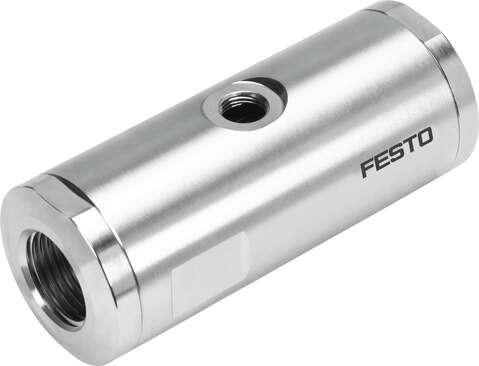 Festo 2931685 Pinch valve VZQA-C-M22U-6-TT-V4V4S1-4 Pneumatically actuated pinch valve in stainless steel, safety position open, NPT thread, DN6, food materials and articles. Design structure: Pneumatically actuated pinch valve, Type of actuation: pneumatic, Sealing pr