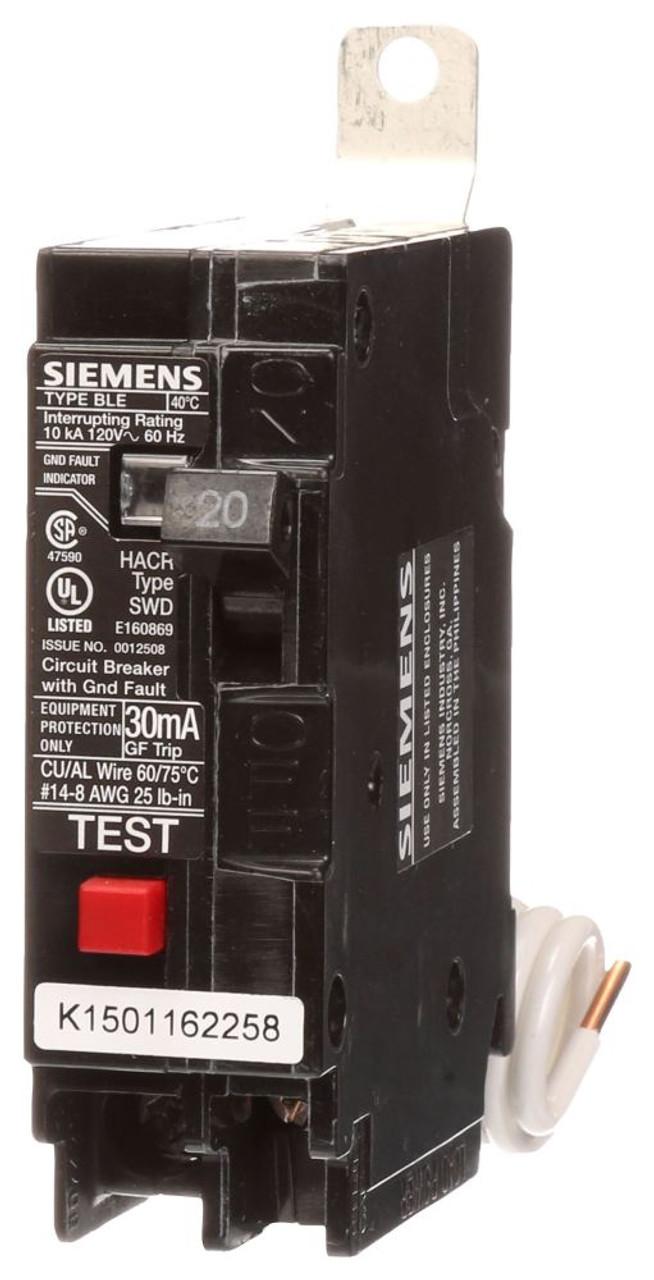 Siemens BE120 Siemens BE120 Miniature Circuit Breakers (MCBs) 1P 20A EA