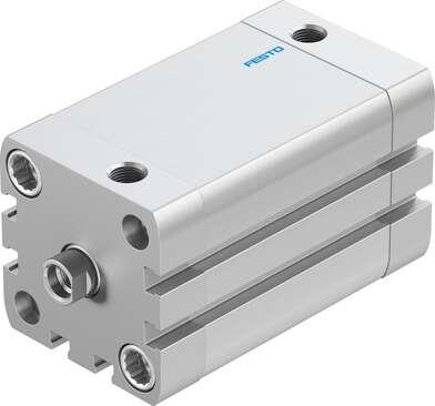 Festo 536306 compact cylinder ADN-40-50-I-P-A Per ISO 21287, with position sensing and internal piston rod thread Stroke: 50 mm, Piston diameter: 40 mm, Piston rod thread: M8, Cushioning: P: Flexible cushioning rings/plates at both ends, Assembly position: Any