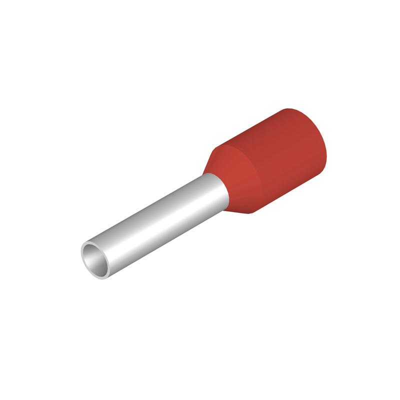 Weidmuller 9004340000 Wire-end ferrule, insulated, 10 mm, 8 mm, red, 16 AWG, H1,5/14 R BD