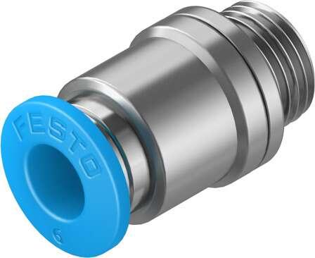 Festo 186107 push-in fitting QS-G1/8-6-I male thread with internal hexagon socket. Size: Standard, Nominal size: 4,2 mm, Type of seal on screw-in stud: Sealing ring, Assembly position: Any, Container size: 10