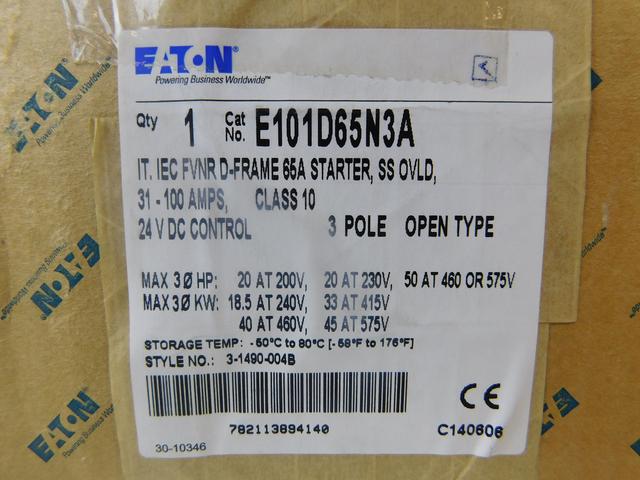 E101D65N3A Part Image. Manufactured by Eaton.