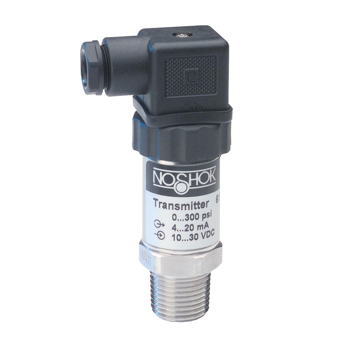 Noshok 615-3000-1-1-2-8-ST8 0 to 3,000 psig, 0.25% Accuracy (Best Fit Straight Line (BFSL)), 4 to 20 mA Output, 1/4'' National Pipe Thread (NPT) Male Pressure Transducer with DIN EN 175301-803 Form A Electrical Connection and 0.8 mm Stainless Steel Threaded Orifice