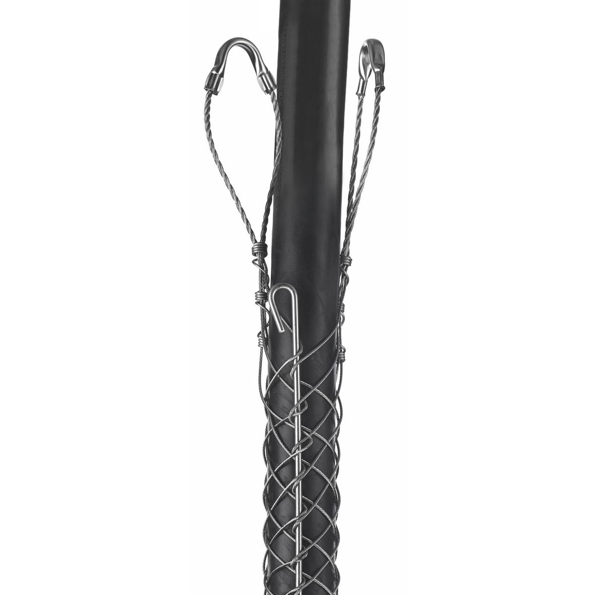 Hubbell 02403010 Support Grips, Double Eye, Single Weave, Split Mesh, Rod Closing, Stainless Steel, 2.50-2.99"  ; Double eye ; Strand equalizers position wires for equal loading throughout grip length ; Eye assemblies provide eye reinforcement at support hardware ; Split 