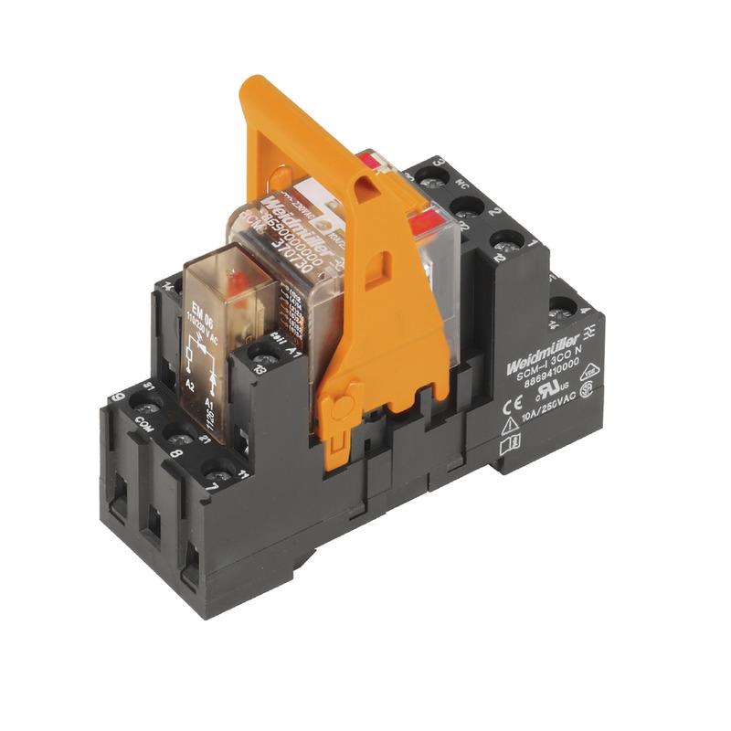 Weidmuller 8921010000 RIDERSERIES RCM, Relay module, Number of contacts: 3,  CO contact AgNi, Rated control voltage: 115 V AC, Continuous current: 10 A, Screw connection, Test button available: Yes