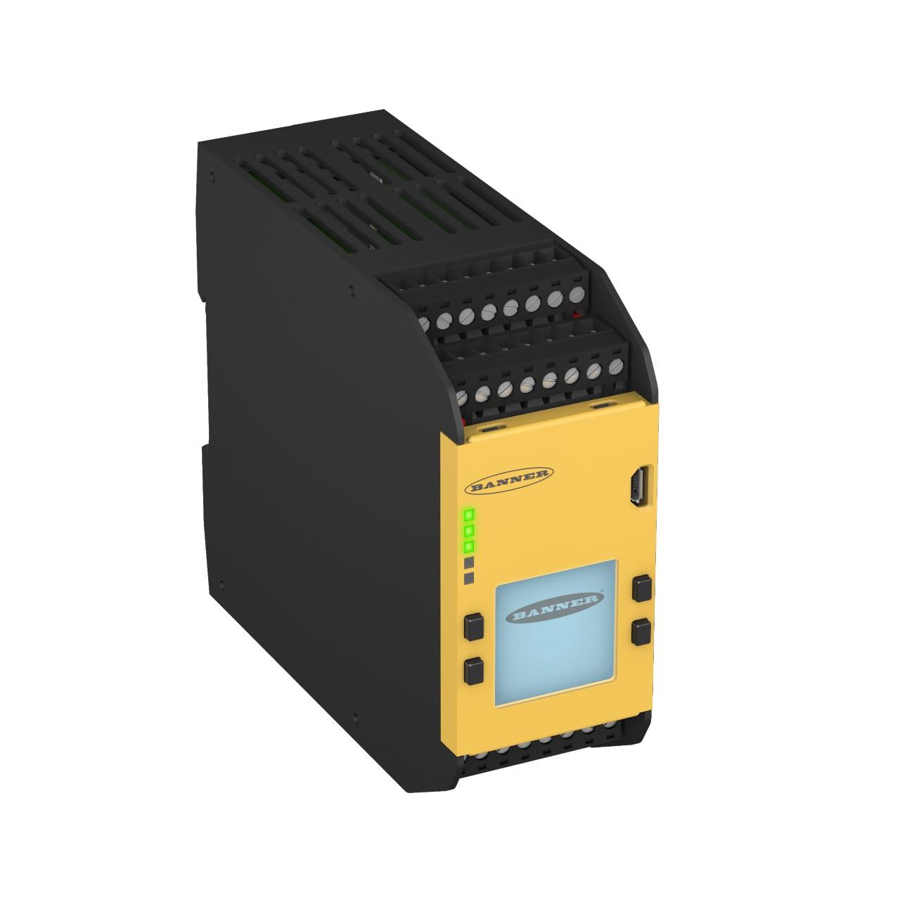 Banner XS26-2D XS26-2D Safety Controller: Expandable; 26 Input;, 2 pairs of PNP Safety Outputs (.5 Amp each); Display; No Ethernet, USB; 8 Convertible Inputs; Removable Screw Terminals, 24 V dc; 120 mA