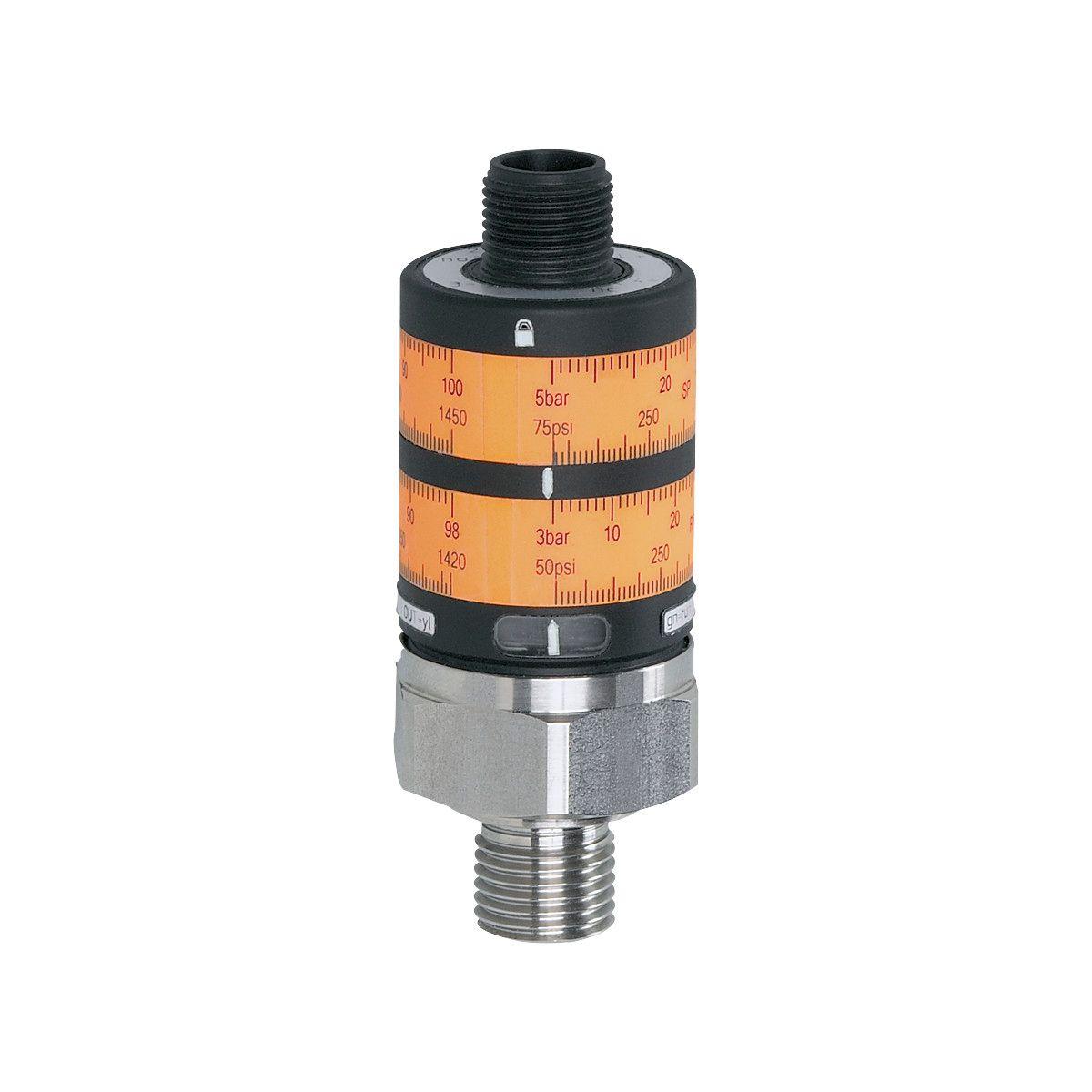 ifm Electronic PK6524 Pressure switch with intuitive switch point setting, Simple switch point setting by means of two setting rings allowing optimum reading, Output signal: switching signal, Measuring range: 0...10 bar 0...145 psi, Process connection: threaded connection G 1/