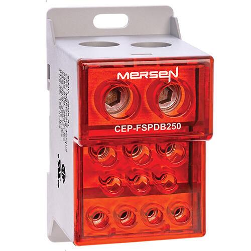 Mersen CEP-FSPDB250 Compact Finger safe PDB rated for 250A, 600V, Al Block