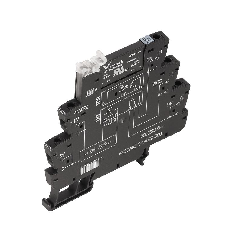 Weidmuller 1126950000 TERMSERIES, Solid-state relay, 1 NO contact (Bipolar transistor), Rated control voltage: 24 V UC ±10 % , Rated switching voltage: 3... 48 V DC, Continuous current: 100 mA, Screw connection