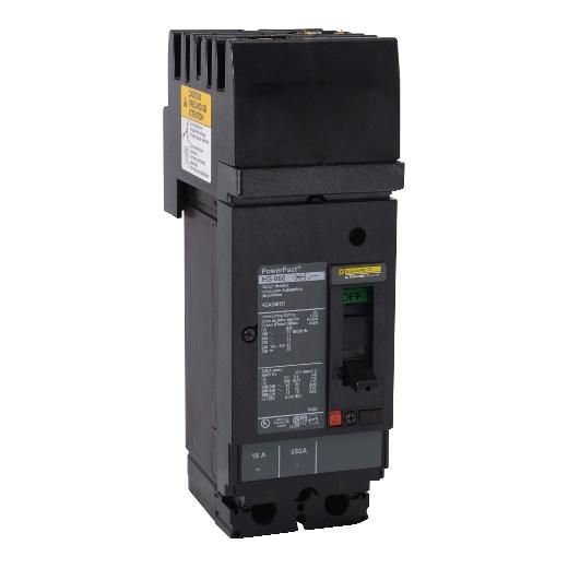 Schneider Electric HGA260251 Circuit breaker, PowerPacT H, thermal magnetic, I-Line, 25A, 2 pole, 18 kA, 600 VAC, phase AB, 80% rated
