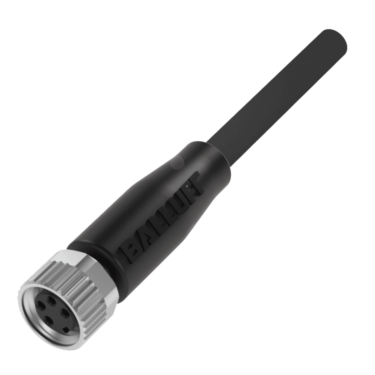Balluff BCC02N2 Connection: M8x1-Female, Straight, 4-pin, A-coded, Cable: PUR black, 2.00 m, Drag chain compatible, Number of conductors: 4, Conductor cross-section: 0.34 mm², Cable temperature, fixed routing: -50...90 °C, Cable temperature, flexible routing: -25...90 °C