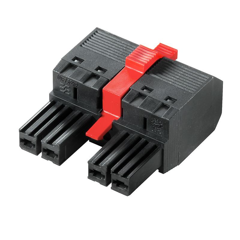 Weidmuller 1060590000 PCB plug-in connector, female plug, 7.62 mm, Number of poles: 4, 180°, PUSH IN without actuator, Tension-clamp connection, Clamping range, max. : 10 mm², Box
