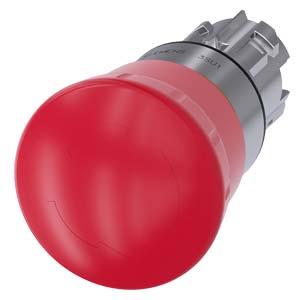 Siemens 3SU1050-1HB20-0AA0 EMERGENCY STOP mushroom pushbutton, 22 mm, round, metal, shiny, red, 40 mm, positive latching, acc. to EN ISO 13850, rotate-to-unlatch