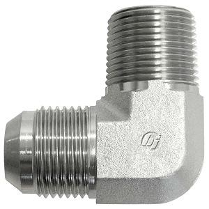 Brennan Inc 2501-06-08-FG Tube Elbow; 90 Degree; Forged; 3/8" Tube Outer Diameter; 9/16"-18 TPI Male JIC X 1/2"-14 TPI Male Pipe; Steel Material