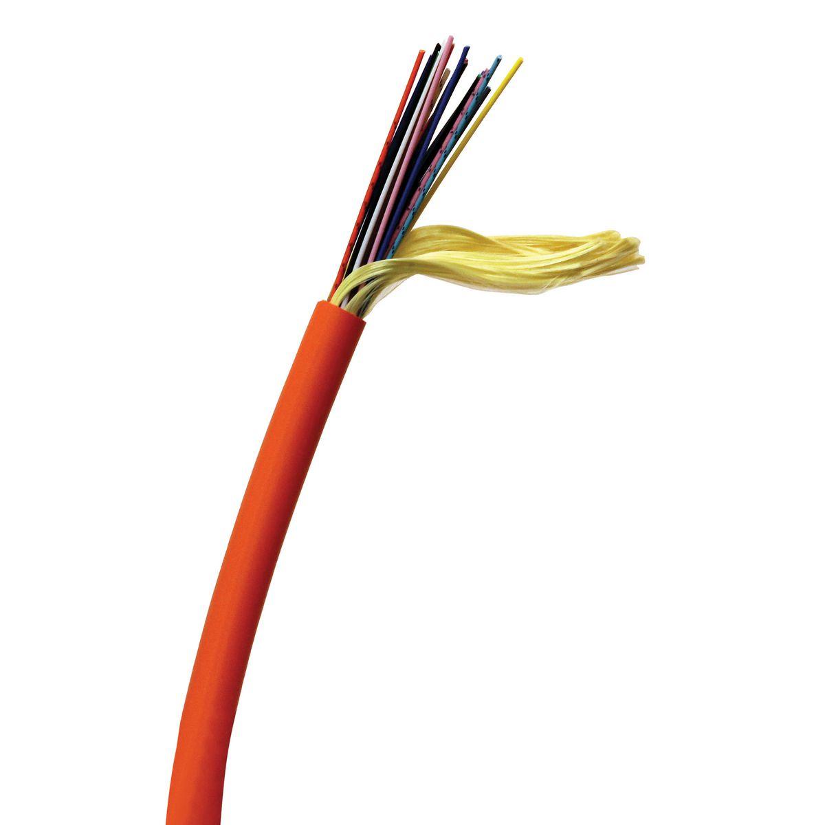 Hubbell HFCD1006R6 HFCD1 Series Indoor Tight Buffer Distribution, 6 strand, Riser, OM1, MM , Orange Jacket  ; Corning ClearCurve� Multimode Bend-Insensitive Optical Fiber ; E-Z Strip Buffer For Contractor-Friendly Termination ; Compact Cable Diameter Reduces Pathway Congest