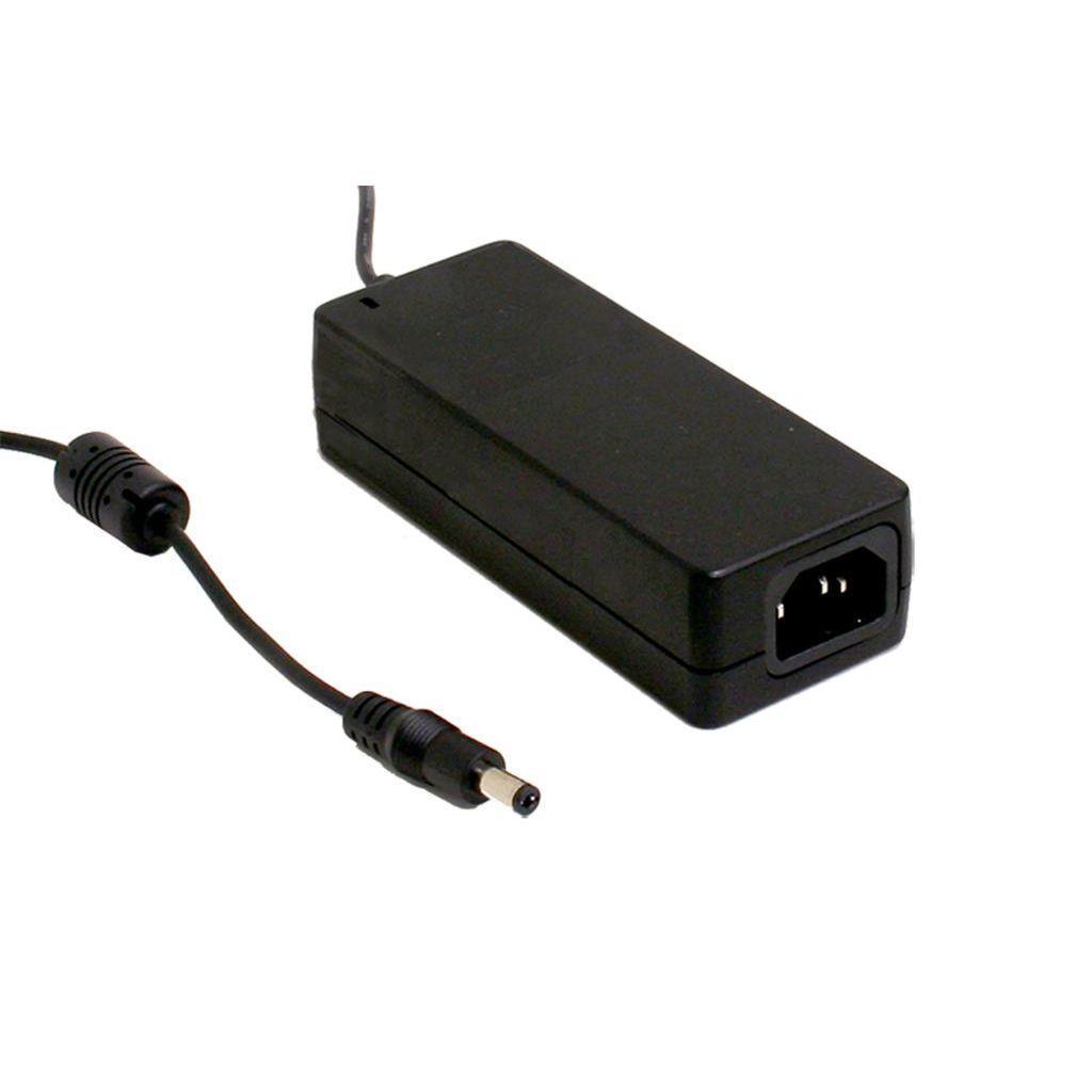 MEAN WELL GST40A15-P1J AC-DC Industrial desktop adaptor; Output 15Vdc at 2.67A; 3 pole AC inlet IEC320-C14