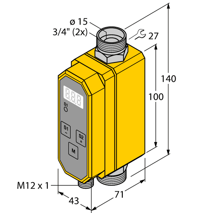 FTCI-3/4D15A4P-2LUX-H1141/D099 Part Image. Manufactured by Turck.