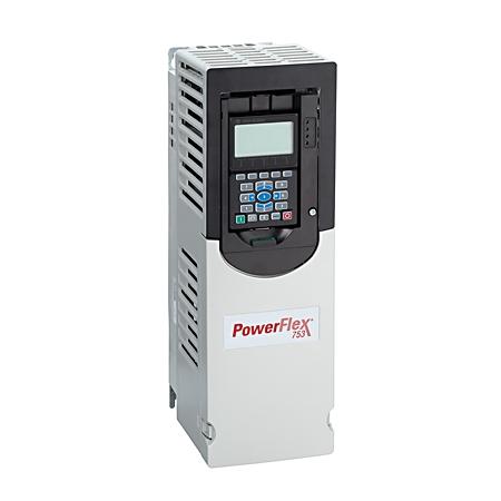 Allen Bradley 20F11ND8P0JA0NNNNN  PowerFlex 753 AC Drive, with Embedded I/O, Standard Protection, Forced Air, AC Input with DC Terminals, Open Type, 8 Amps, (Fr1 5HP ND, 3HP HD/Fr2 5HP ND, 5HP HD), 480 VAC, 3 PH, Frame 2, Filtered, CM Jumper Installed, DB Transistor, Blank (No HIM)