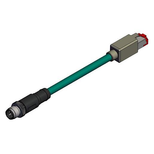 SMC EX9-AC020EN-PSRJ Communication Cable; 2000MM Cable LG; M12 Plug; Straight Rj45 Connector; For Ethernet Fieldbus