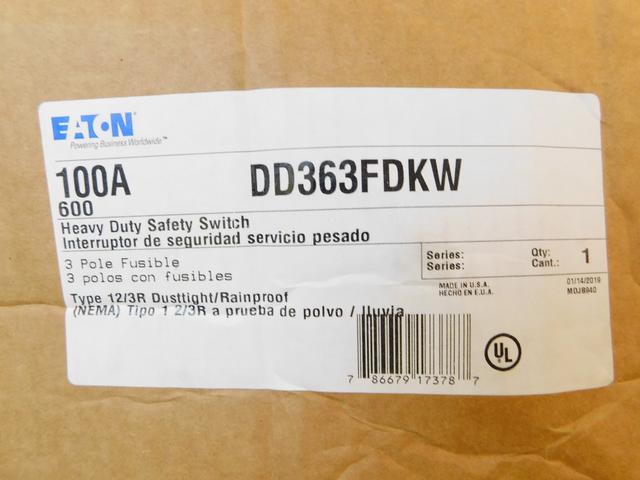 DD363FDKW Part Image. Manufactured by Eaton.