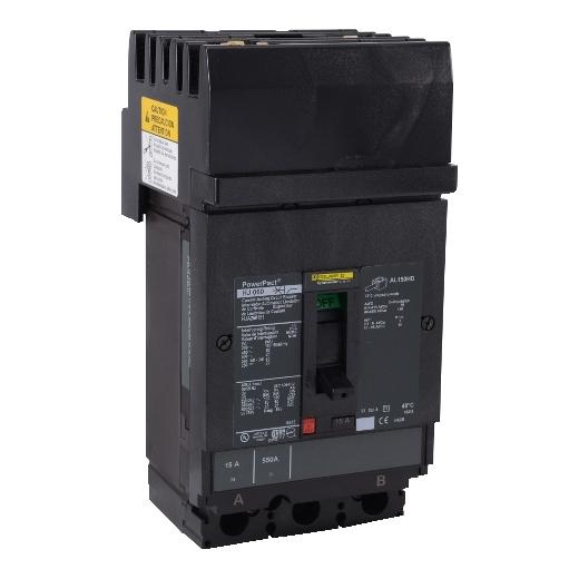 Schneider Electric HJA260701 Circuit breaker, PowerPacT H, thermal magnetic, I-Line, 70A, 2 pole, 25 kA, 600 VAC, phase AB, 80% rated, 80% rated