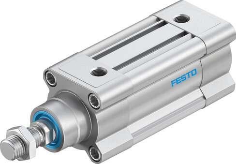 Festo 1366949 standards-based cylinder DSBC-50-40-PPVA-N3 With adjustable cushioning at both ends. Stroke: 40 mm, Piston diameter: 50 mm, Piston rod thread: M16x1,5, Cushioning: PPV: Pneumatic cushioning adjustable at both ends, Assembly position: Any