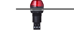 Auer Signal 800512405 ISS Panel Mount Strobe Beacon 30mm (special LED-version), red, 24 V AC/DC, black