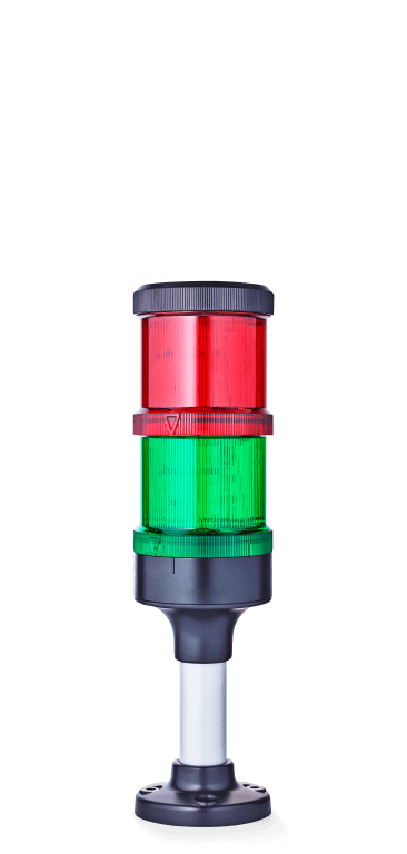 Auer Signal ECO70-Q02 ECO70-Q02, signaltower ECOmodul70, 24V AC/DC, preconfigured: XDC LED steady light red, XDC LED steady light green, XMR Pole mount base, 100 mm, aluminium tube with plastic foot