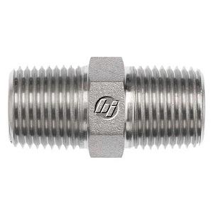 Brennan Inc 5404-16-16 Tube Nipple; Hex; 1"-11-1/2 TPI Male Pipe X 1-11-1/2 TPI Male Pipe; 2.34" Length; Steel Material