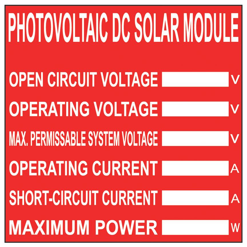 Panduit C400X400SP1-DSM Solar Label