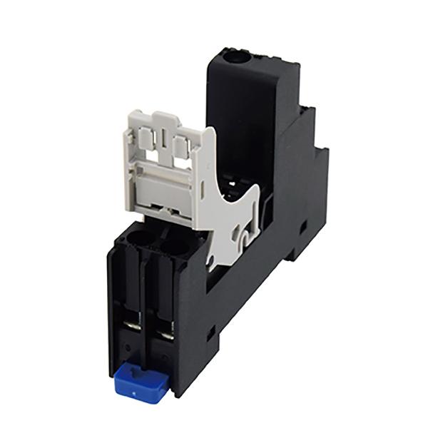 Idec SJ1S-07LW Fingersafe  DIN socket for RJ1, RJ Slim GP Relay ideal for space saving application,  Compact size: 12.7mm width,  SPDT or DPDT (Form C or Form A contacts1),  Up to 16A rated contacts1,  Electrical life: 200,  000 cycles (AC Load) and 100,  000 cycles (DC