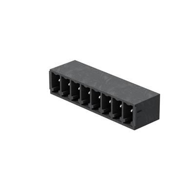Weidmuller 1036480000 PCB plug-in connector, male header, closed side, THT/THR solder connection, 3.81 mm, Number of poles: 2, 270°, Solder pin length (l): 3.2 mm, tinned, black, Box