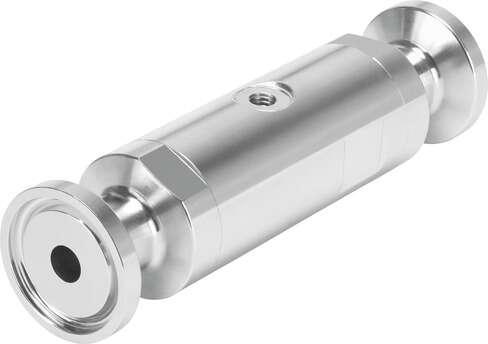 Festo 2931684 Pinch valve VZQA-C-M22U-6-S1S1-V4V4S1-4 Pneumatically actuated pinch valve in stainless steel, safety position open, clamping nozzle connection, DN6, food materials and articles. Design structure: Pneumatically actuated pinch valve, Type of actuation: pne