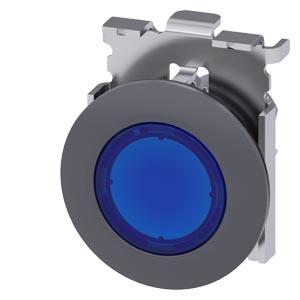 Siemens 3SU1061-0JD50-0AA0 Indicator lights, 30 mm, round, metal, matte, blue, front ring for flush installation,