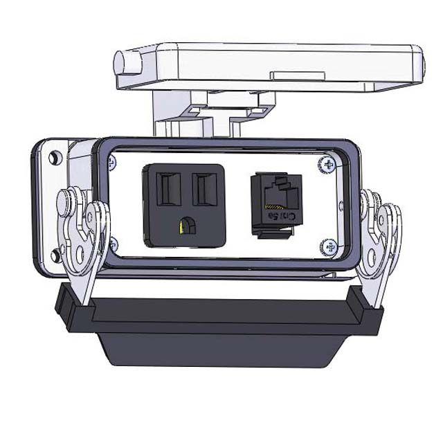 Mencom DP1-RJ45-16LS Panel Interface Connector with Simplex outlet, RJ45, in a 16LS housing