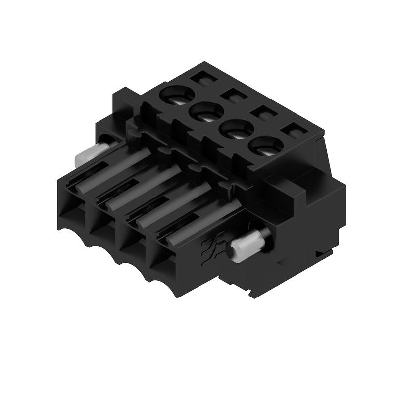 Weidmuller 1615800000 PCB plug-in connector, female plug, 3.50 mm, Number of poles: 4, 180°, Clamping yoke connection, Clamping range, max. : 1.5 mm², Box
