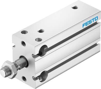 Festo 4828440 compact cylinder DPDM-32-30-PA Stroke: 30 mm, Piston diameter: 32 mm, Cushioning: P: Flexible cushioning rings/plates at both ends, Assembly position: Any, Mode of operation: double-acting