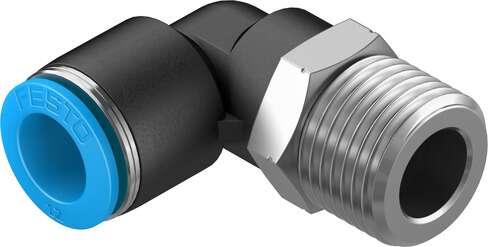 Festo 153054 push-in L-fitting QSL-1/2-12 360° orientable, male thread with external hexagon. Size: Standard, Nominal size: 10,3 mm, Type of seal on screw-in stud: coating, Assembly position: Any, Container size: 1