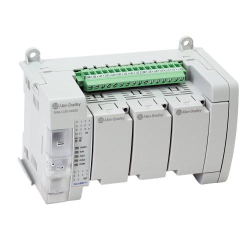 Allen Bradley 2080-LC50-24QBB Micro850 Controller, (14) 24V AC/DC Digital Inputs, (10) 24V Source Outputs, 4 HSC, 24V DC Power