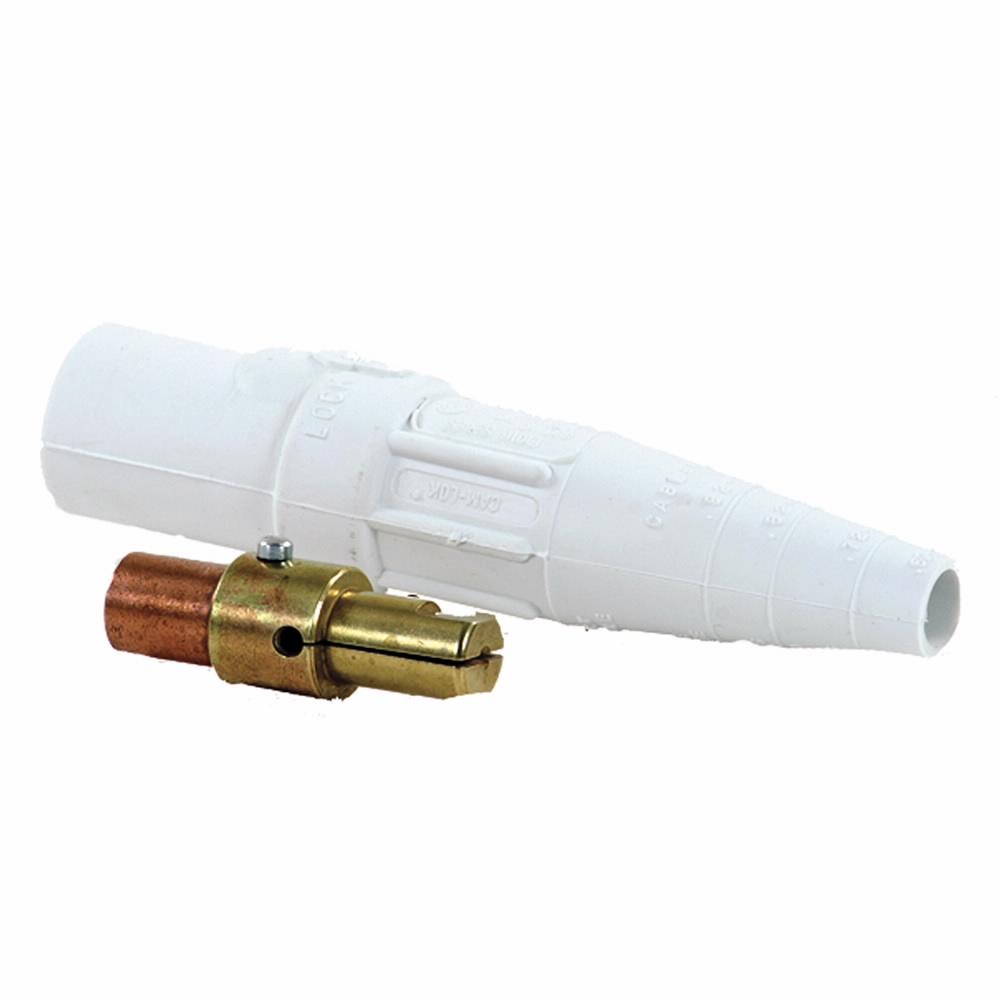 Eaton E1016-8035 Eaton Crouse-Hinds series Cam-Lok J Series E1016 plug, Up to 315A continuous, 3/0-4/0 AWG, White, Crimp, Brass contacts, Male, Thermoplastic elastomer (TPE), Non-vulcanized, 600 Vac/dc