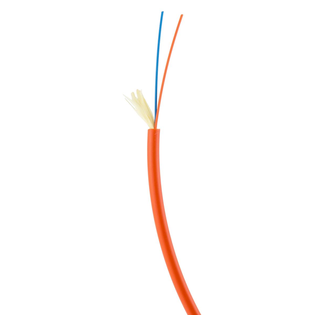 Hubbell HFCD1002R6 HFCD1 Series Indoor Tight Buffer Distribution, 2 strand, Riser, OM1, MM , Orange Jacket  ; Corning ClearCurve� Multimode Bend-Insensitive Optical Fiber ; E-Z Strip Buffer For Contractor-Friendly Termination ; Compact Cable Diameter Reduces Pathway Congest