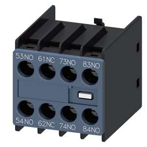 Siemens 3RH2911-1GA31 Auxiliary switch on the front, 3 NO + 1 NC Current path 1 NO, 1 NC, 1 NO, 1 NO for contactor relays Size S00 screw terminal 53/54, 63/64, 73/74, 83/84 Physically coded; only with contactor relays 3RH2140* and 3RH2440* can be combined (according to EN 5001