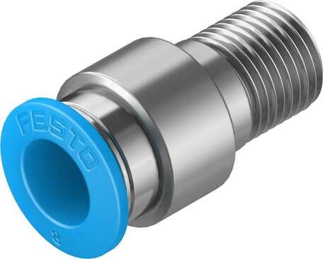 Festo 153015 push-in fitting QS-1/8-8-I male thread with internal hexagon socket. Size: Standard, Nominal size: 5,3 mm, Type of seal on screw-in stud: coating, Assembly position: Any, Container size: 10