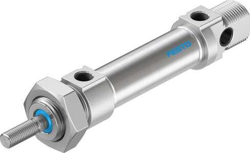 Festo 1908292 standards-based cylinder DSNU-20-30-PPV-A Based on DIN ISO 6432, for proximity sensing. Various mounting options, with or without additional mounting components. With adjustable end-position cushioning. Stroke: 30 mm, Piston diameter: 20 mm, Piston rod th