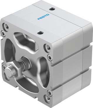 Festo 536376 compact cylinder ADN-100-20-A-P-A Per ISO 21287, with position sensing and external piston rod thread Stroke: 20 mm, Piston diameter: 100 mm, Piston rod thread: M16x1,5, Cushioning: P: Flexible cushioning rings/plates at both ends, Assembly position: Any