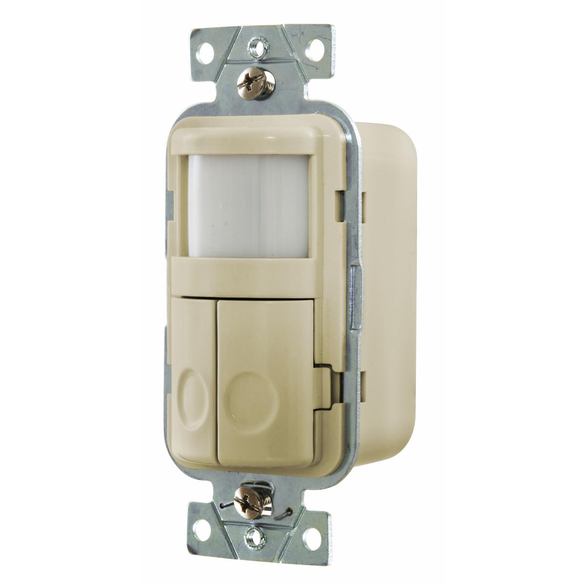 Hubbell WS1021I Lighting Control, Vacancy Sensor, PassiveInfrared, 120V AC, 2-Circuit, Ivory  ; No Neutral ; 