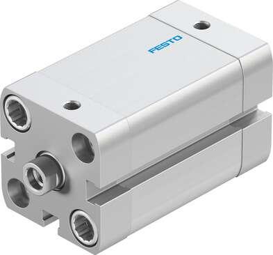 Festo 557076 compact cylinder ADN-1"-11/4"-I-P-A Per ISO 21287, with position sensing and internal piston rod thread Stroke: 1,25 ", Piston diameter: 1", Piston rod thread: 10-32 UNF-2B, Based on the standard: ISO 21287, Cushioning: P: Flexible cushioning rings/plates
