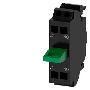 Siemens 3SU1400-2AA10-3BA0 Contact module with 1 contact element, 1 NO, spring-type terminal, for floor mounting, Minimum order quantity 5 or a multiple thereof