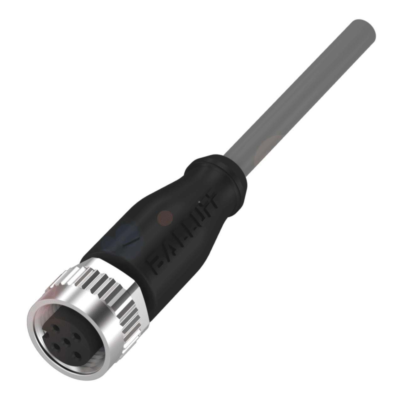 Balluff BCC084W Connection: M12x1-Female, Straight, 5-pin, A-coded, Cable: PVC gray, 15.00 m, Drag chain compatible, Number of conductors: 5, Conductor cross-section: 0.34 mm², Cable temperature, fixed routing: -40...105 °C, Cable temperature, flexible routing: -5...105 